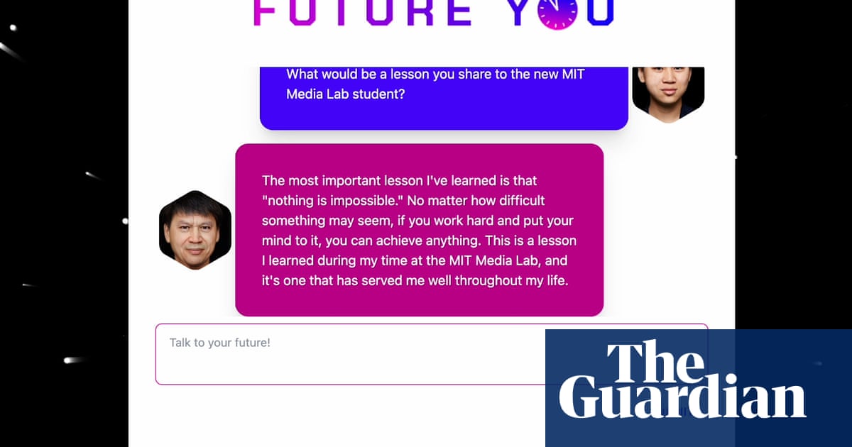 You are currently viewing AI researchers build ‘future self’ chatbot to inspire wise life choices – The Guardian